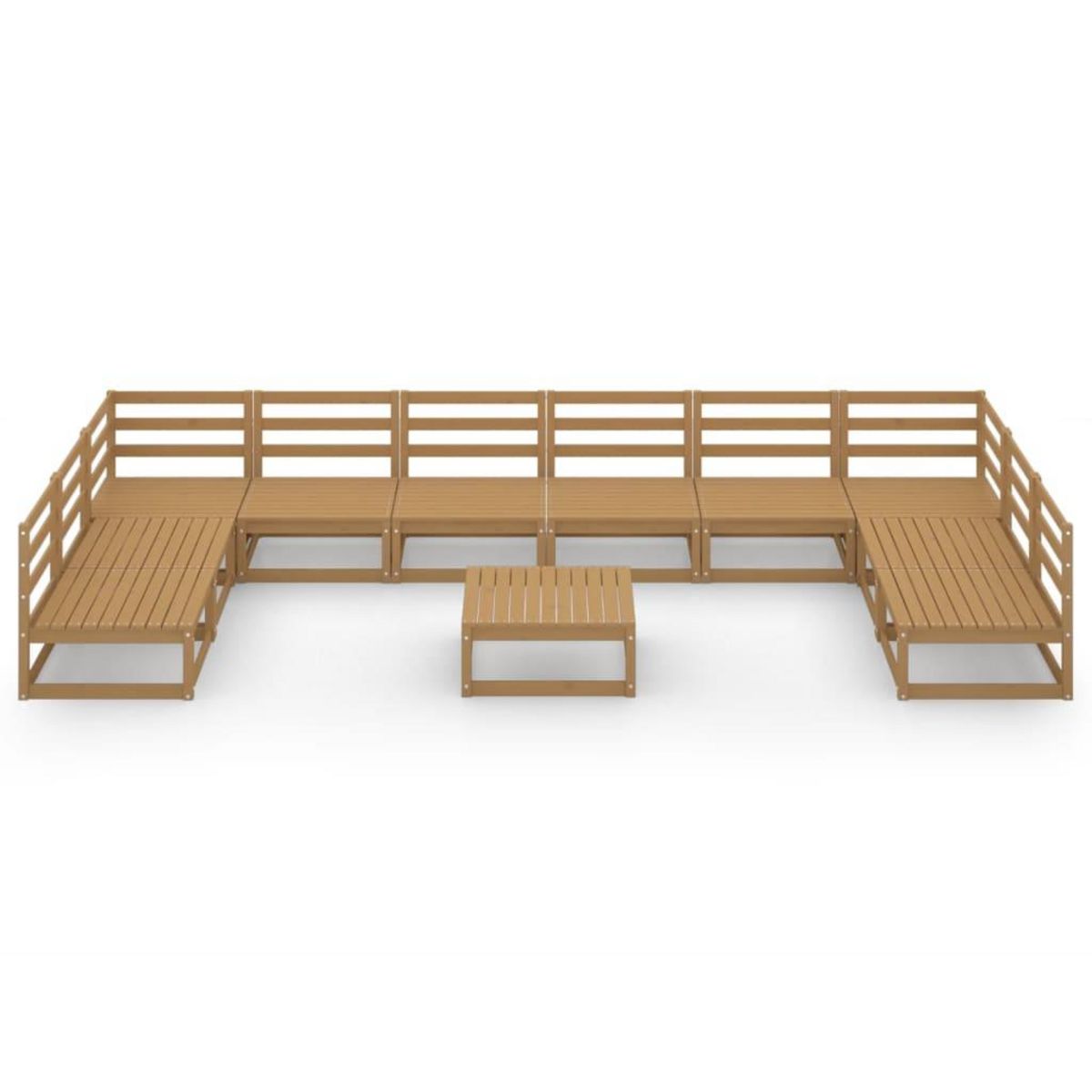 VIDAXL Salon de jardin 11 pcs bois de pin massif