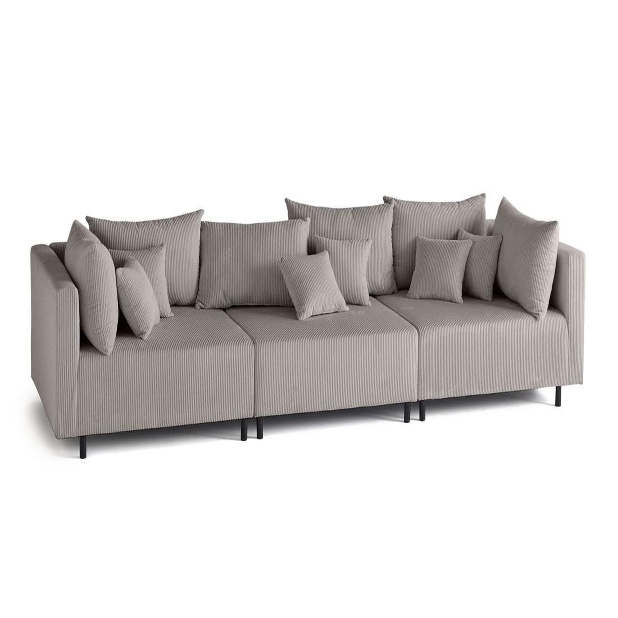 Voir la diapositive 2 : LISA DESIGN Edinburg - canapé modulable 3 places - velours côtelé