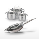 ELO Lot 2 Poêles 24/32cm et 3 Faitouts 14/16/20cm Elo Relief Solution