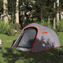 Voir la diapositive 3 : VIDAXL Tente de camping tunnel 3 personnes gris et orange impermeable