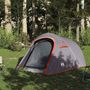 Voir la diapositive 3 : VIDAXL Tente de camping tunnel 3 personnes gris et orange impermeable