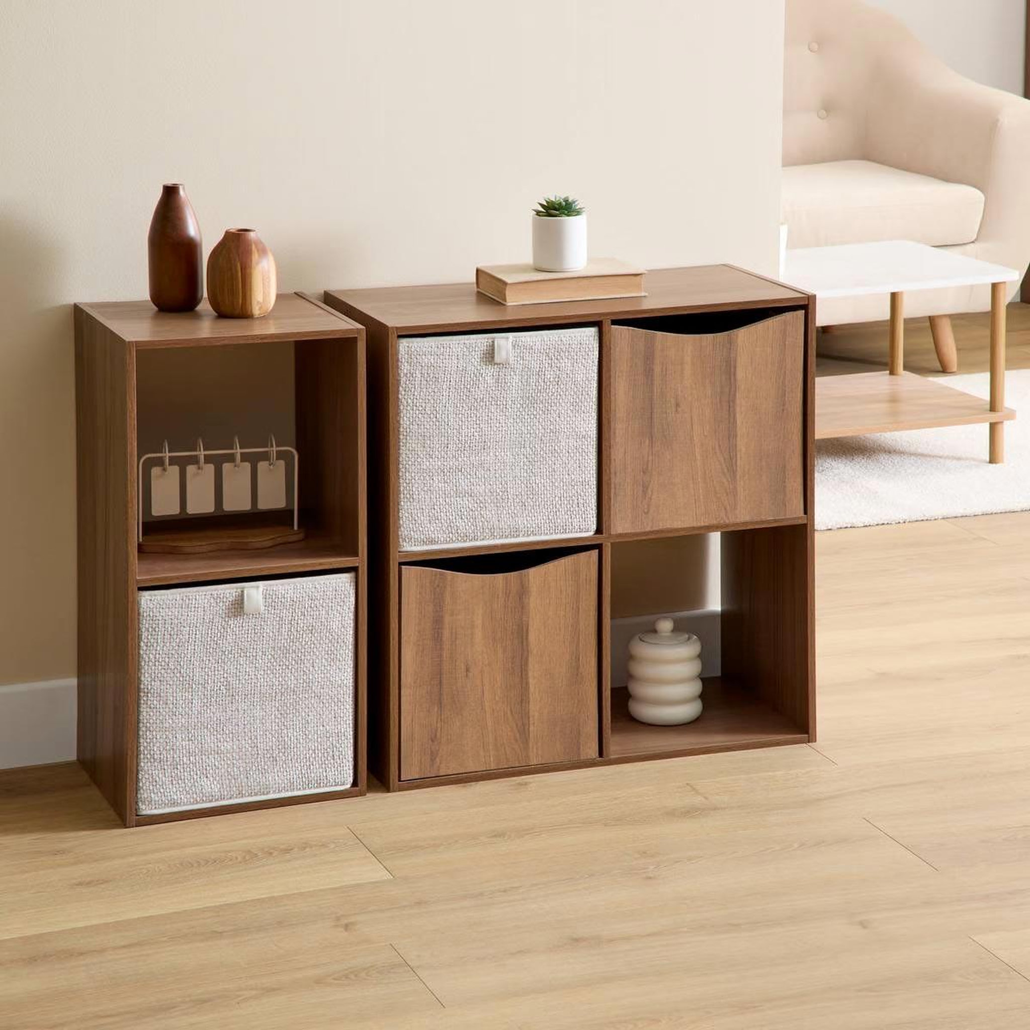 Voir la diapositive 3 : FIVE Boîte de Rangement Pliable  Velvy  31x31cm Beige