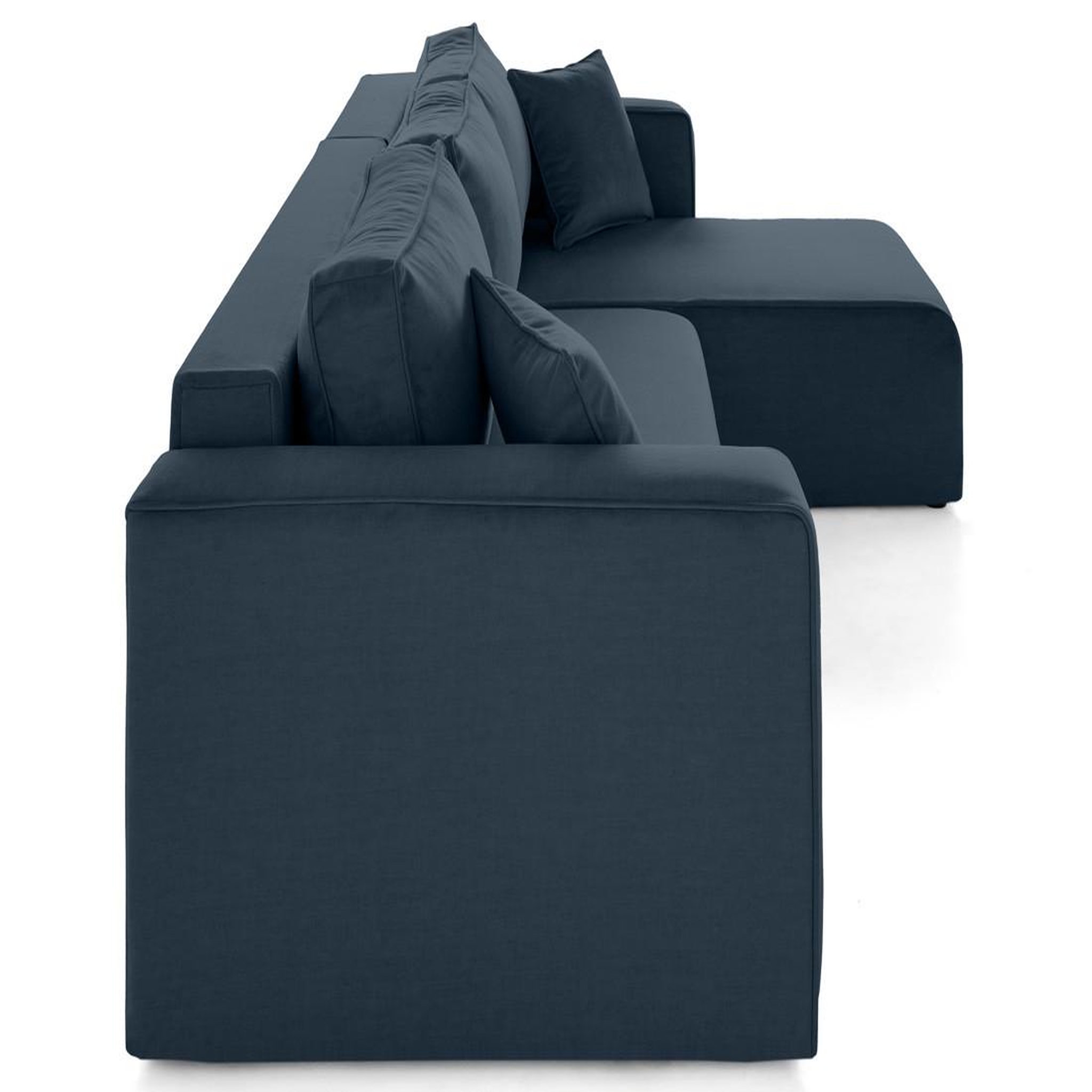 Voir la diapositive 4 : BEST MOBILIER Topaze - canapé d'angle déhoussable réversible 4 places en velours