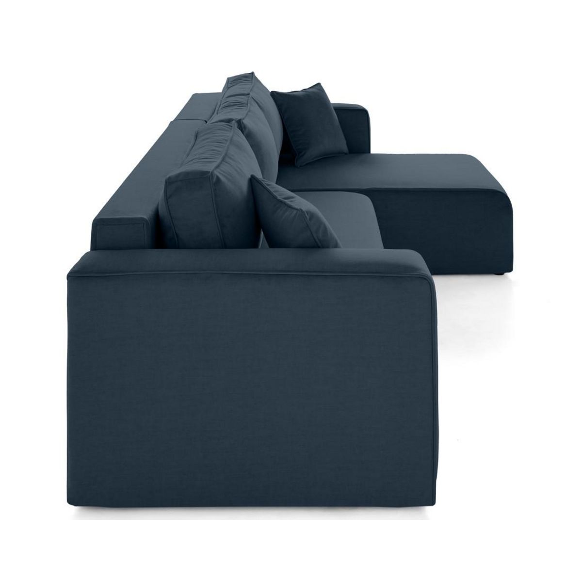 BEST MOBILIER Topaze - canapé d'angle déhoussable réversible 4 places en velours