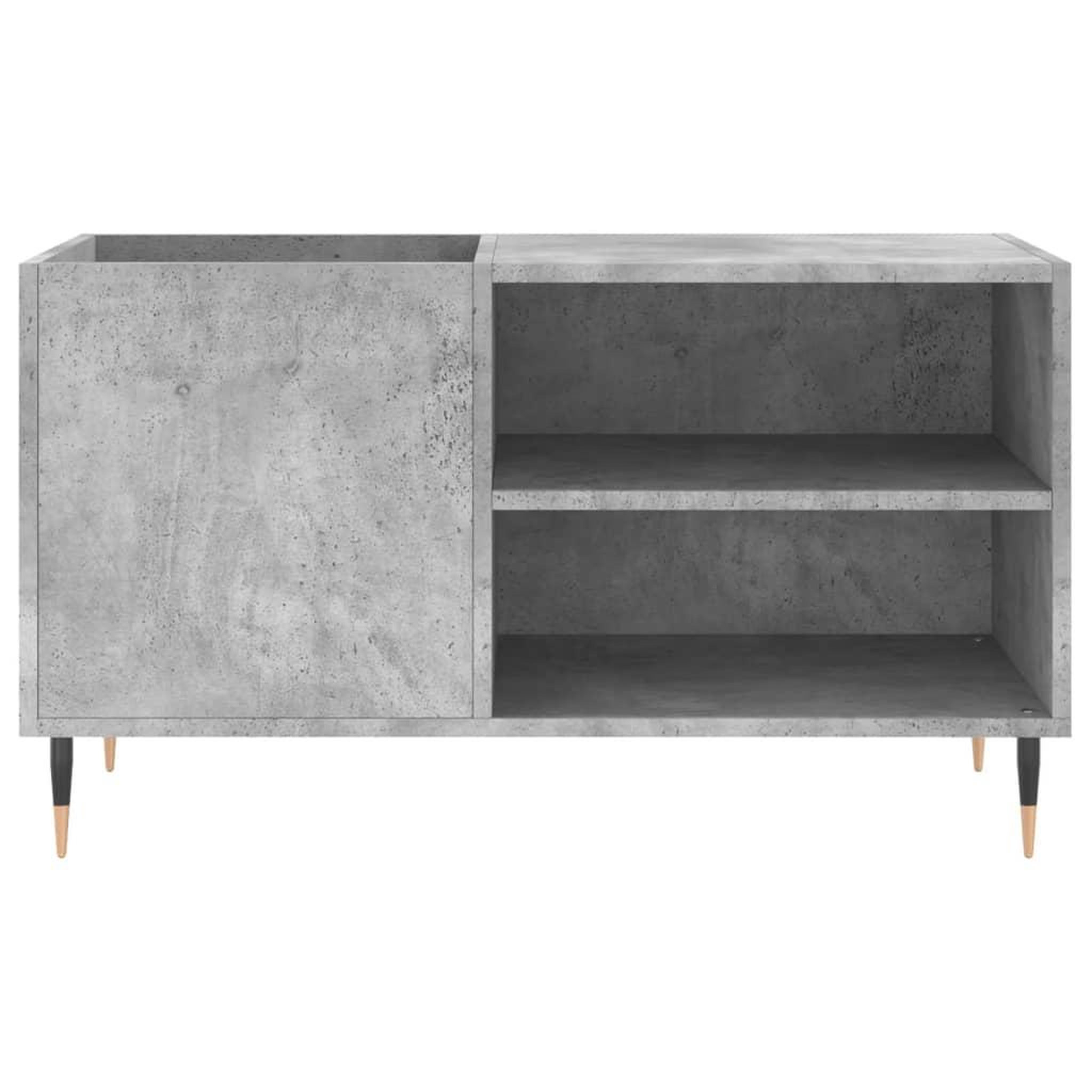 Voir la diapositive 4 : VIDAXL Armoire a disques gris beton 85x38x48 cm bois d'ingenierie