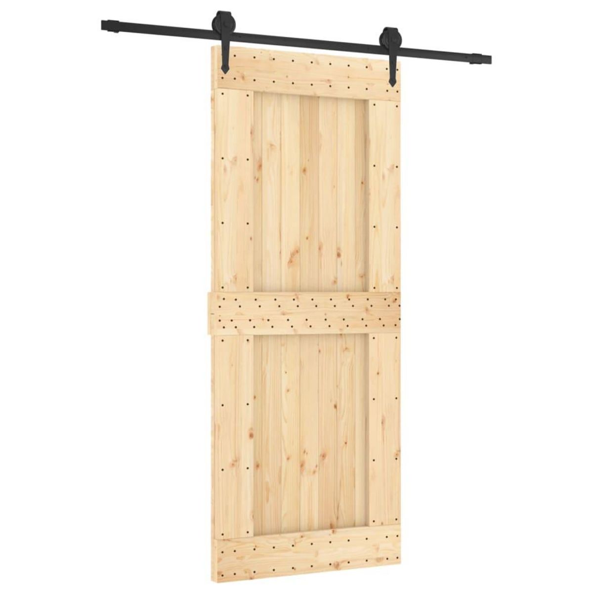 VIDAXL Porte coulissante et kit de quincaillerie 85x210 cm pin massif