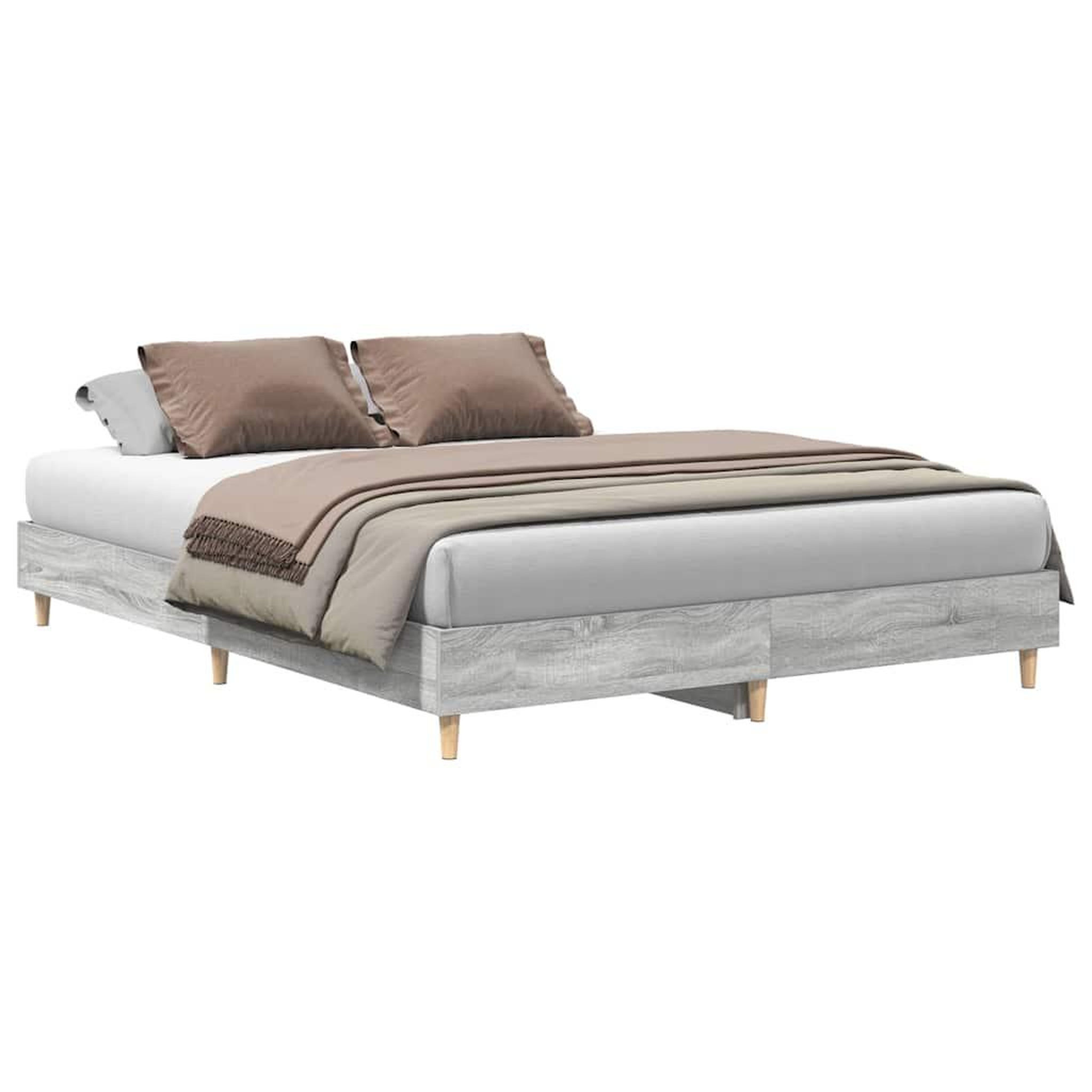 Voir la diapositive 2 : VIDAXL Cadre de lit sans matelas sonoma gris 140x200 cm