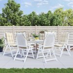 VIDAXL Coussins de chaise a dossier haut lot de 6 creme tissu oxford