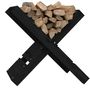 Voir la diapositive 4 : VIDAXL Porte-buches Noir 47x39,5x48 cm Bois massif de pin