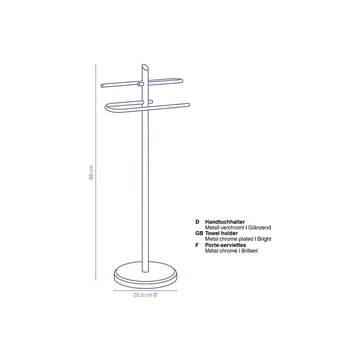 Kela line Porte-serviettes en métal chromé - 20539