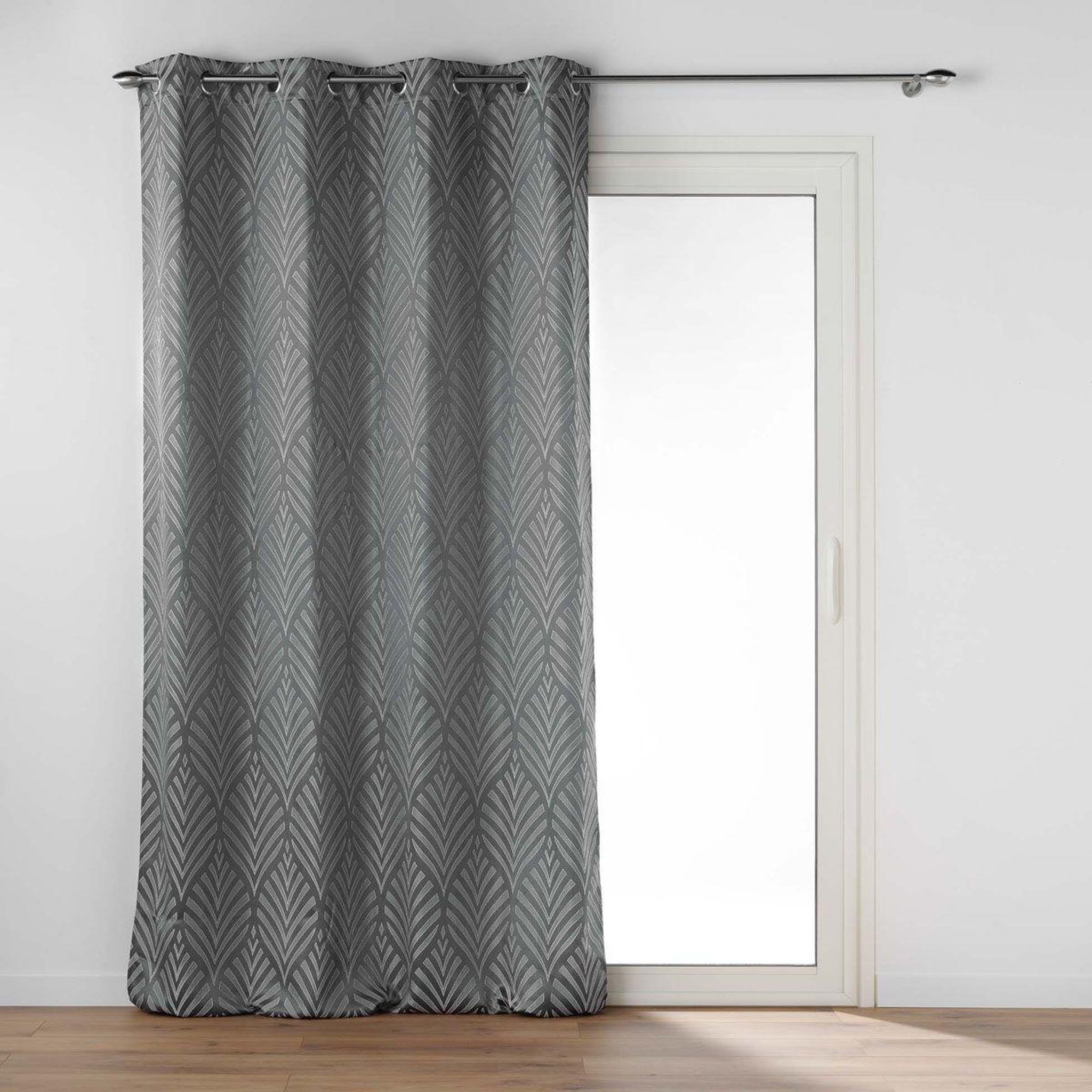Douceur d'Intérieur Rideau à œillets jacquard  victoria  140x260cm gris
