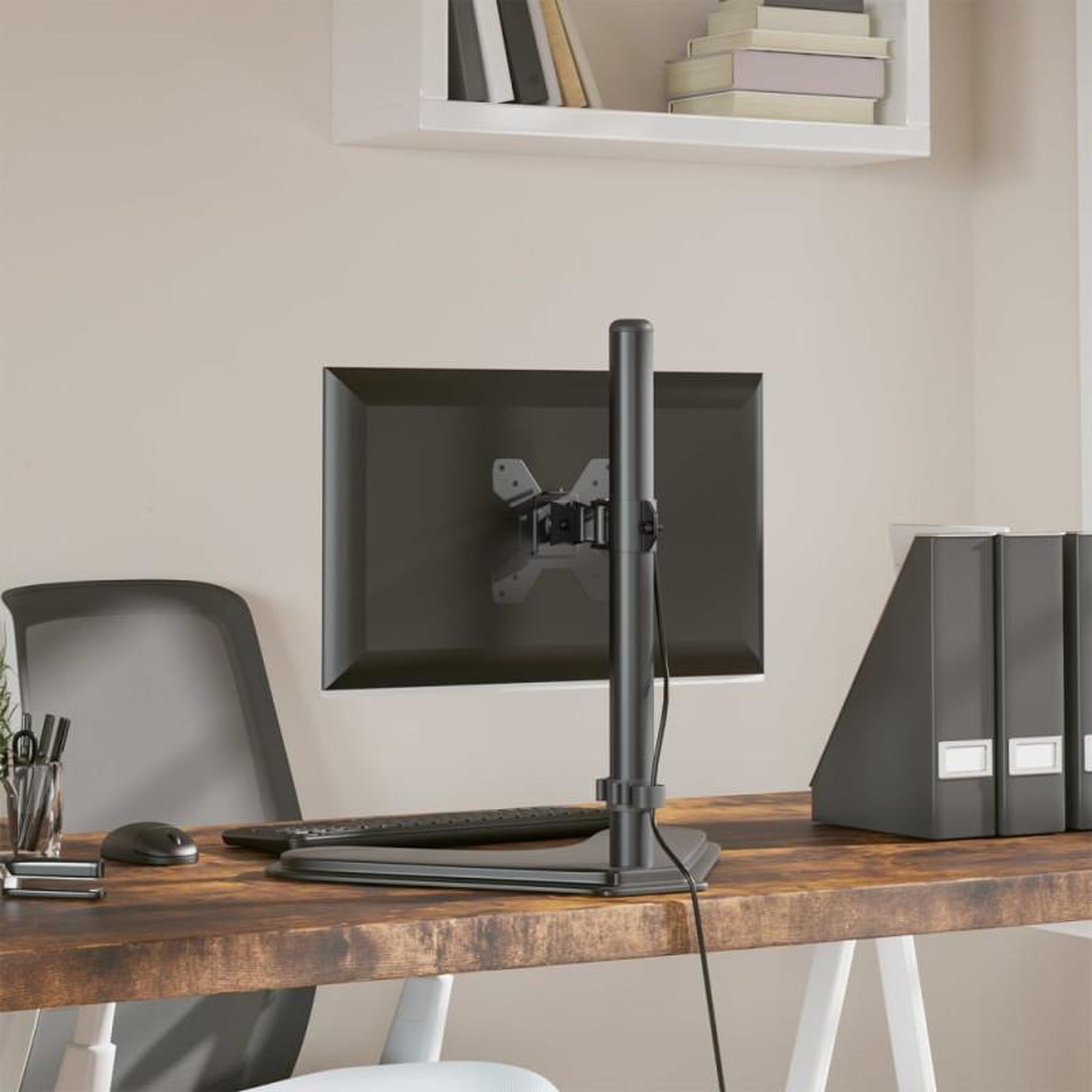 Voir la diapositive 3 : VIDAXL Support de moniteur noir acier VESA 75 100 mm