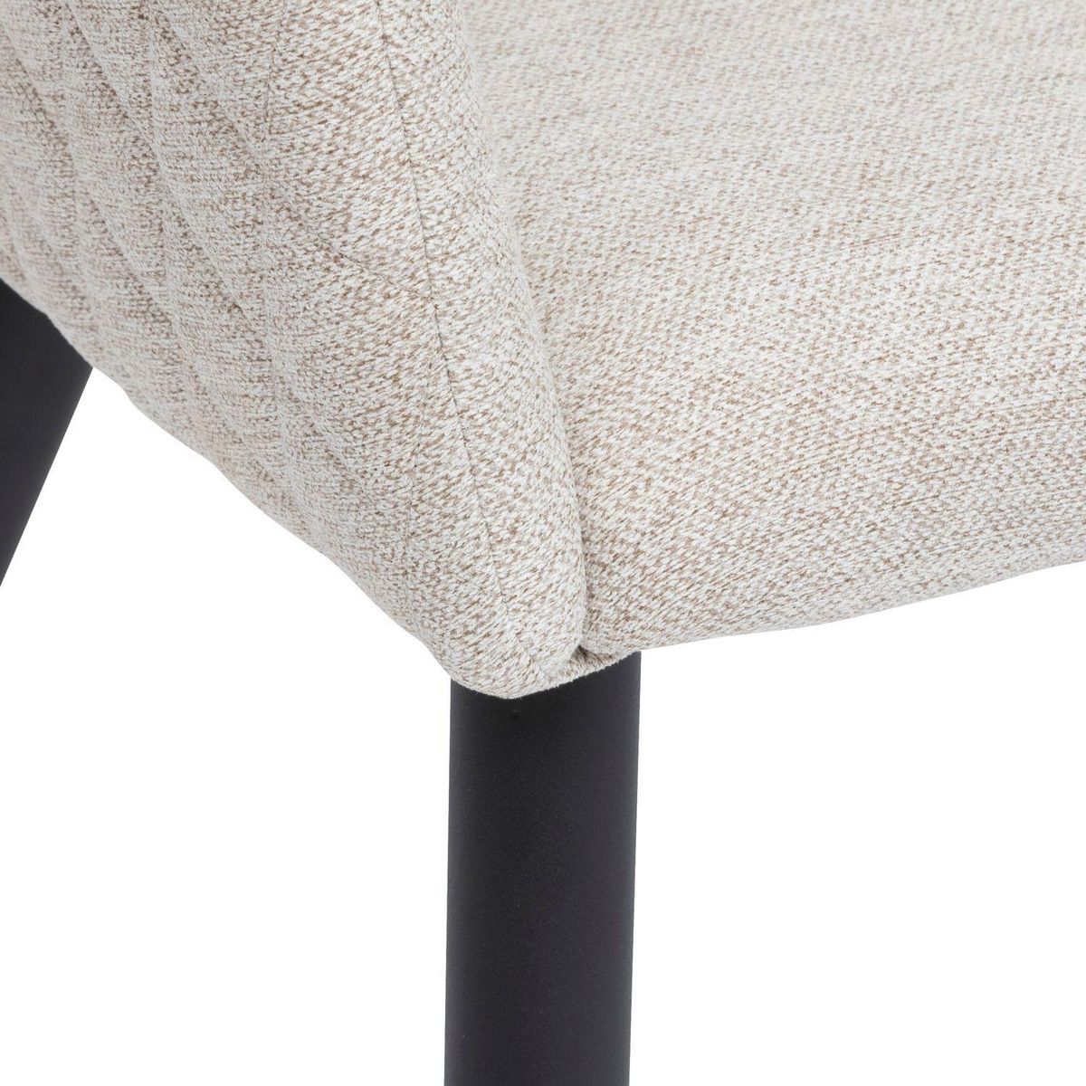 ATMOSPHERA Lot de 2 fauteuils de table Aubin en tissu effet matelassé - Beige