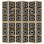 Voir la diapositive 4 : VIDAXL Cloison de separation 6 panneaux marron noir paulownia massif