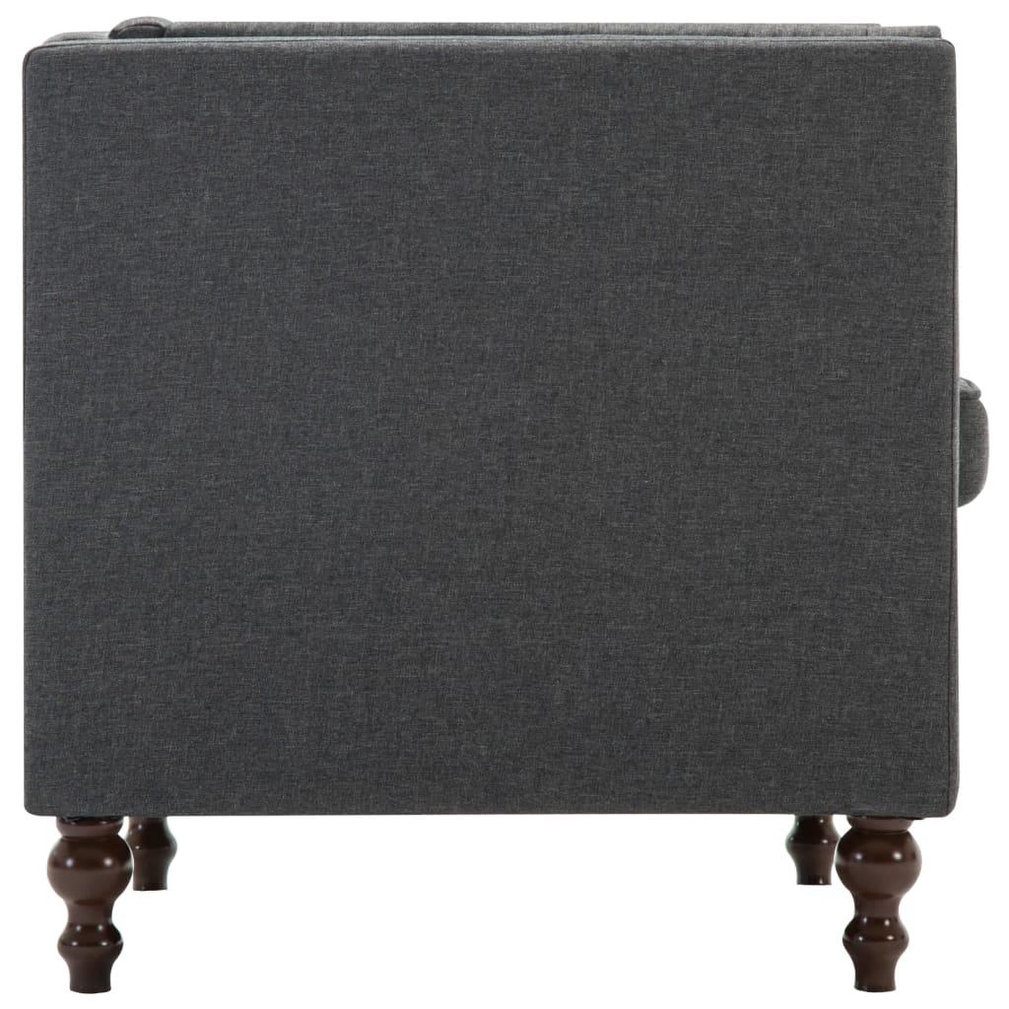 Voir la diapositive 4 : VIDAXL Fauteuil gris fonce tissu