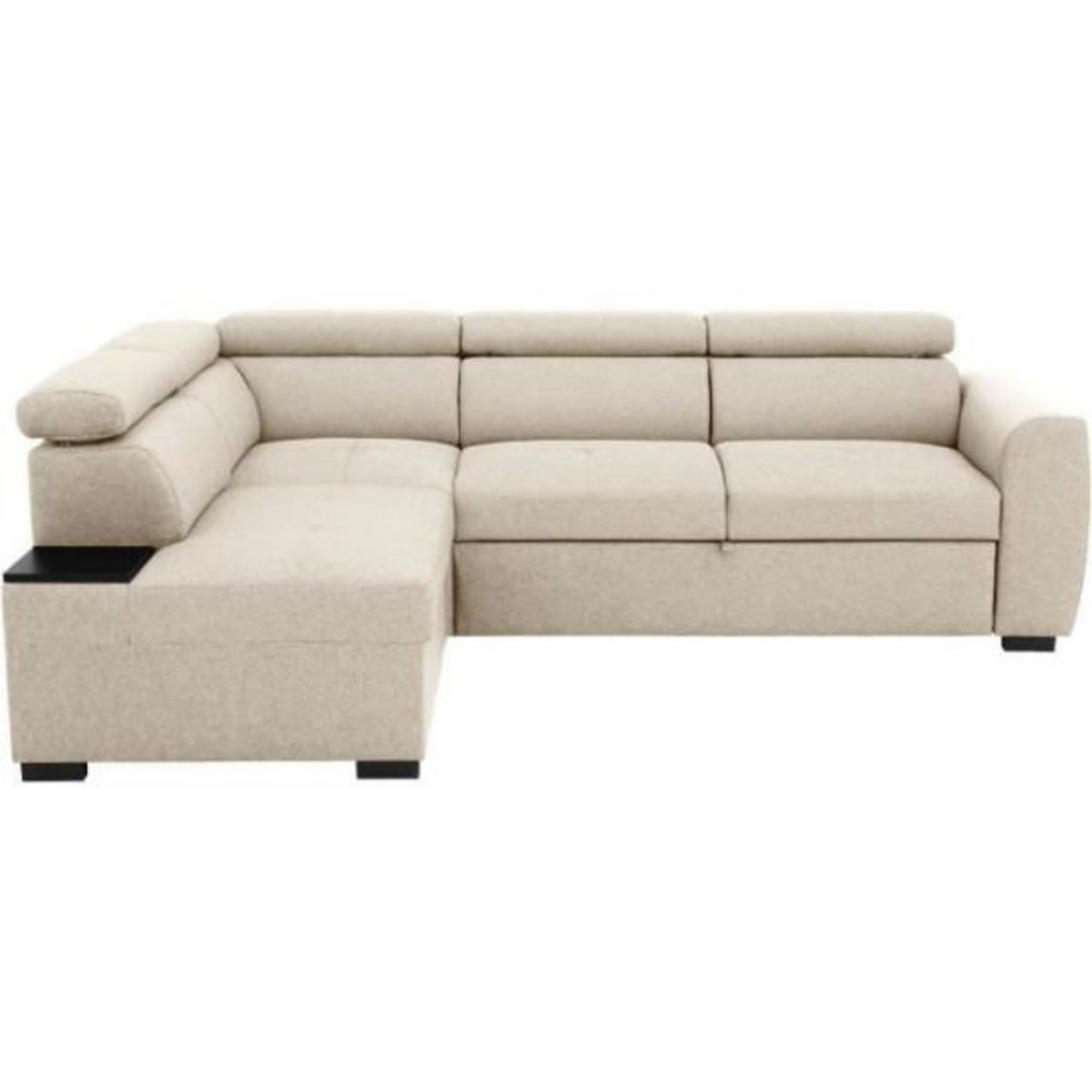 MARKET24 Canapé d'angle convertible réversible 4-5 places KELIO - Tissu Beige - L 245 x P 184 x H 77 cm