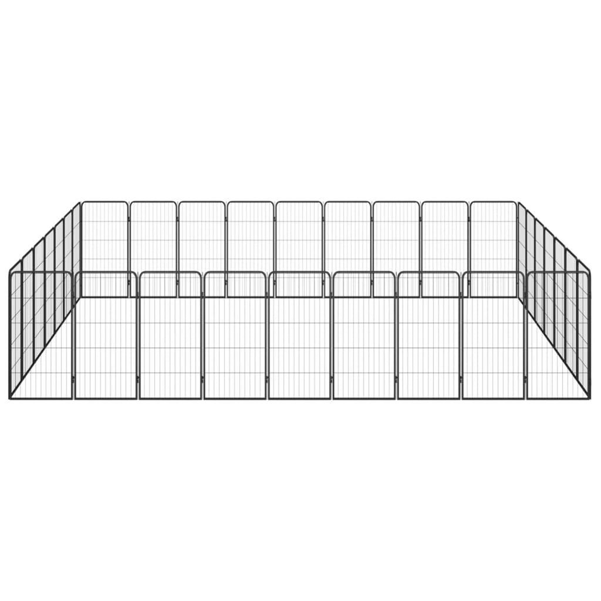 Voir la diapositive 2 : VIDAXL Parc pour chien 32panneaux Noir 50x100cm Acier enduit de poudre