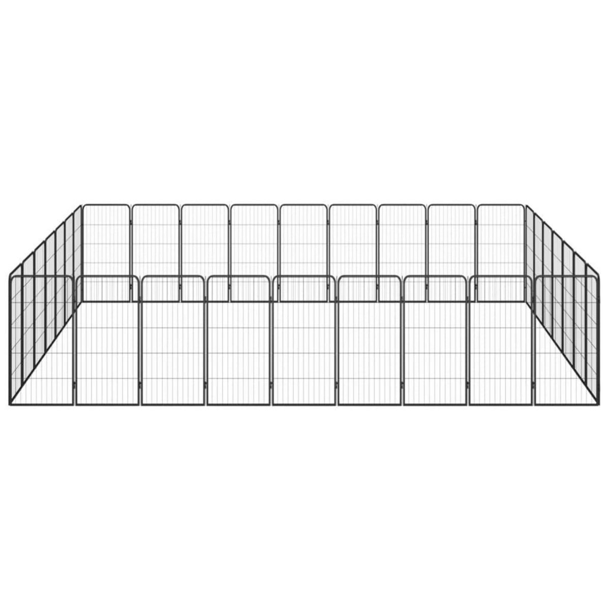 VIDAXL Parc pour chien 32panneaux Noir 50x100cm Acier enduit de poudre