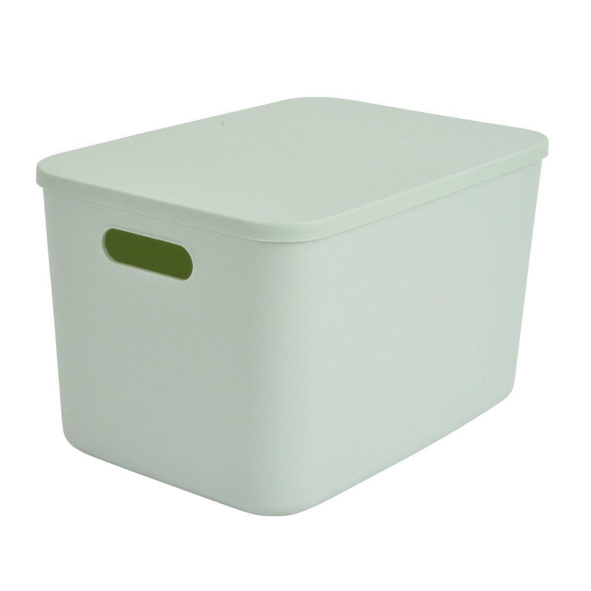 Voir la diapositive 1 : HOMEA Boîte de rangement avec couvercle  iris  15,5l sauge
