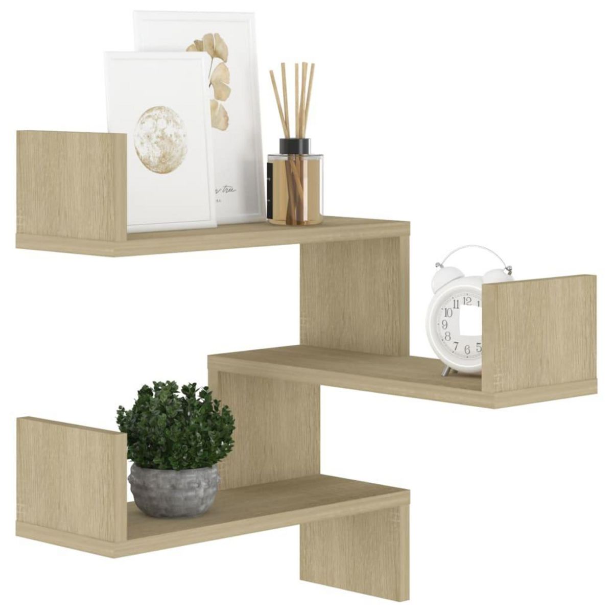 VIDAXL Etagere d'angle murale Chene Sonoma 40x40x50 cm bois ingenierie