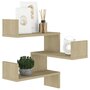 Voir la diapositive 4 : VIDAXL Etagere d'angle murale Chene Sonoma 40x40x50 cm bois ingenierie