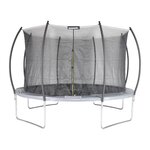 SWEEEK Trampoline rond Ø 370cm gris avec filet de protection intérieur - Saturne Inner – Nouveau modèle - trampoline de jardin 3.7m 370 cm |Design| Qualité PRO. | Normes EU.