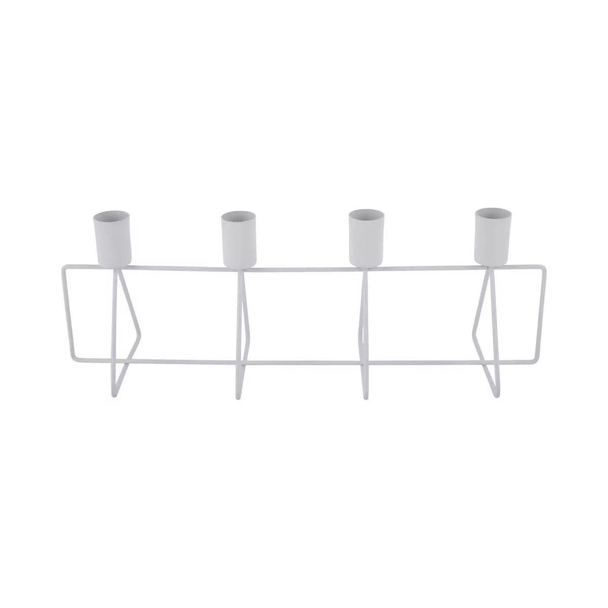 PRESENT TIME Bougeoir design métal Row - L. 40 cm - Blanc