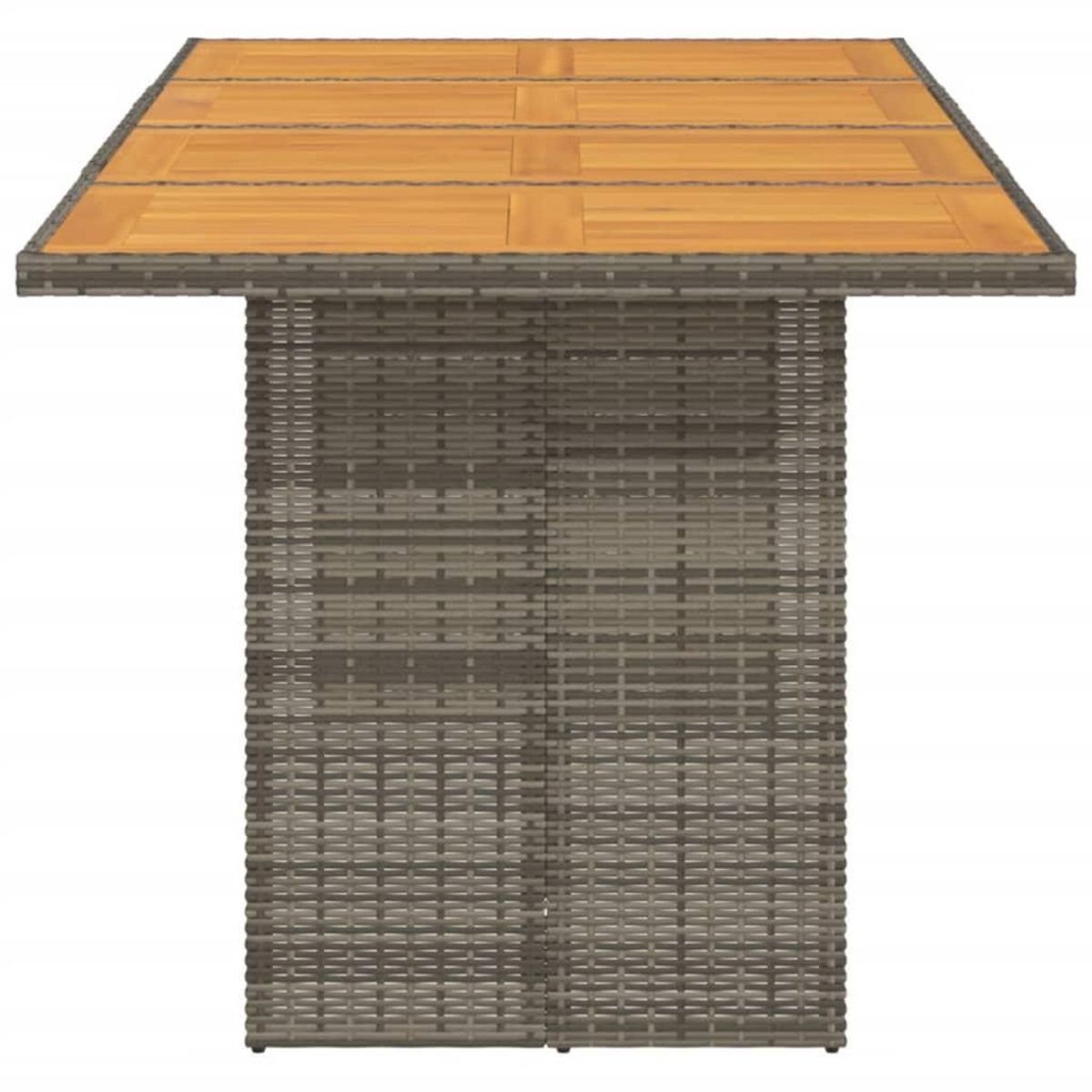 VIDAXL Table de jardin et dessus en bois d'acacia gris resine tressee