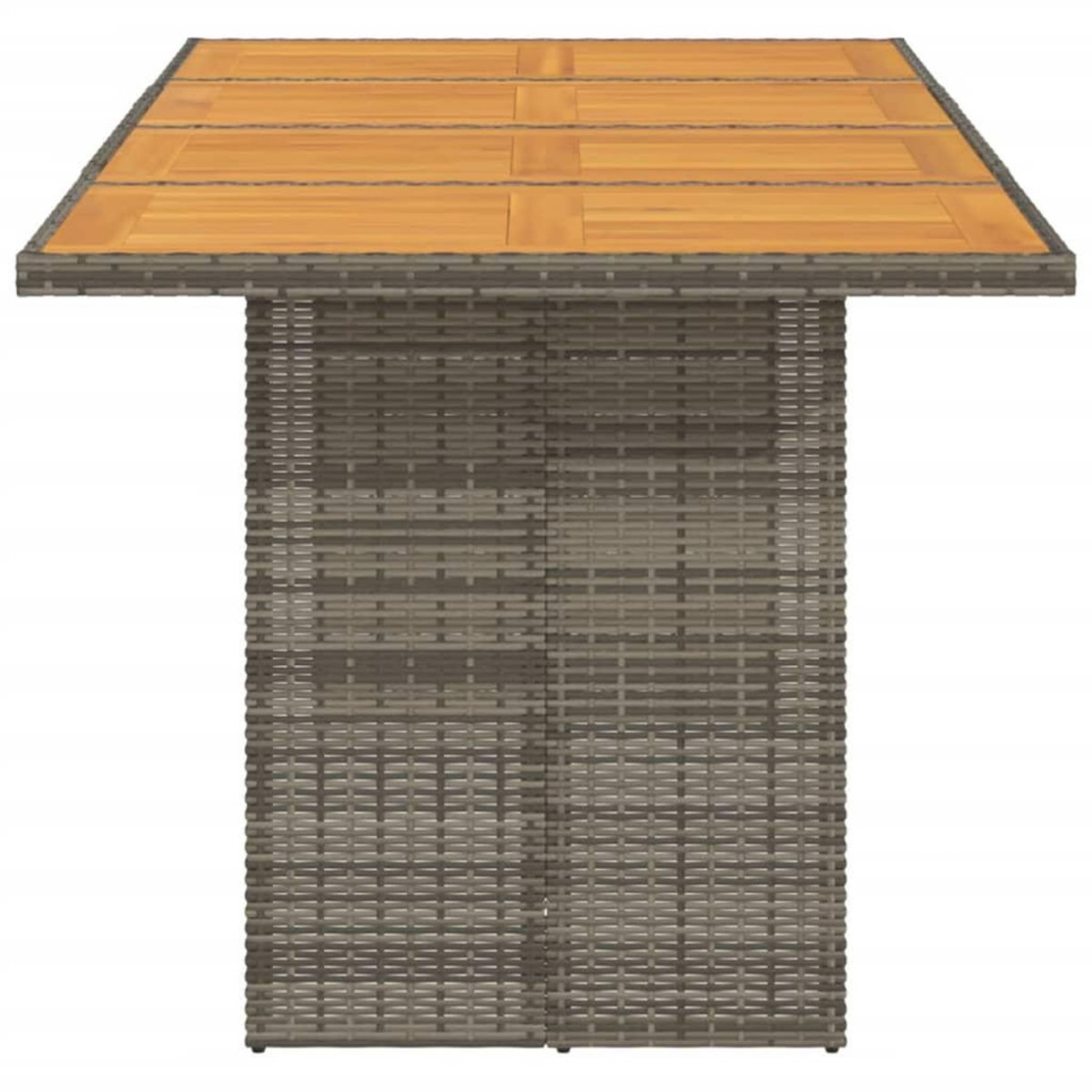 VIDAXL Table de jardin et dessus en bois d'acacia gris resine tressee