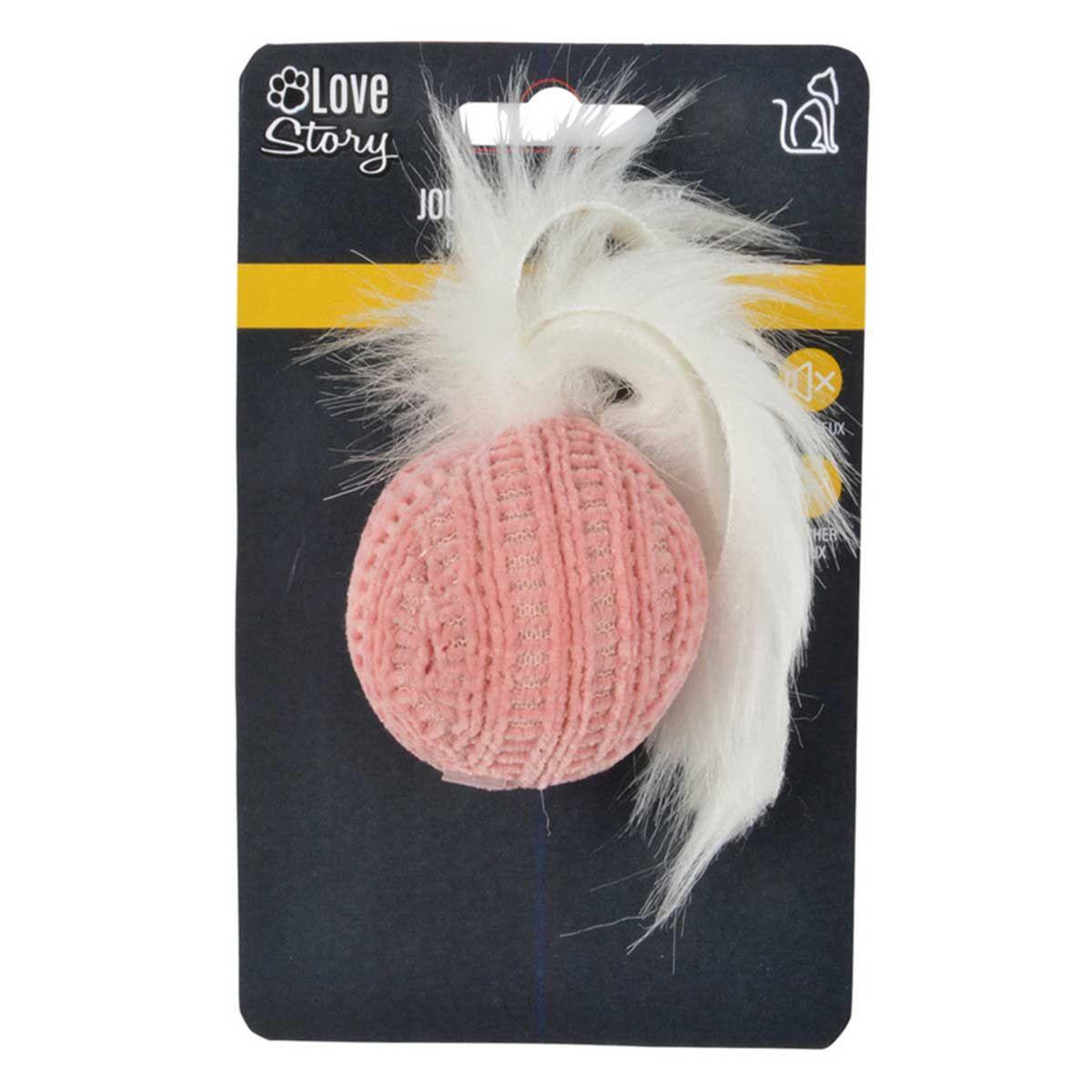 Voir la diapositive 3 : LOVE STORY Jouet pour chien balle  boho cat  4cm bois de rose