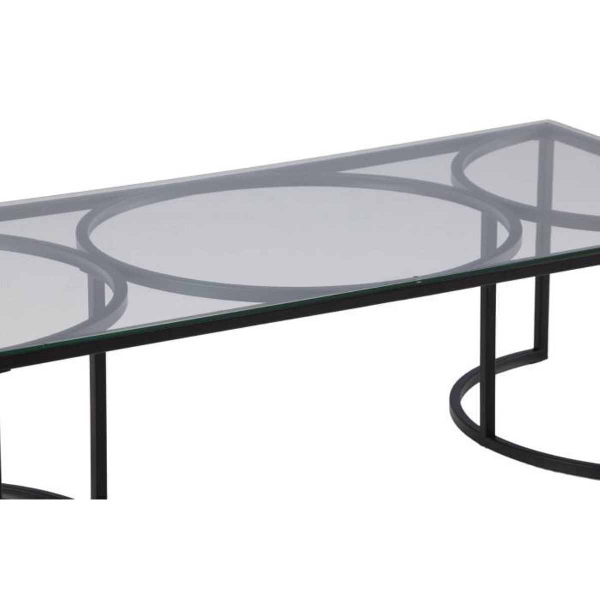 Paris Prix Table Basse Design en Verre  Skanor  140cm Noir