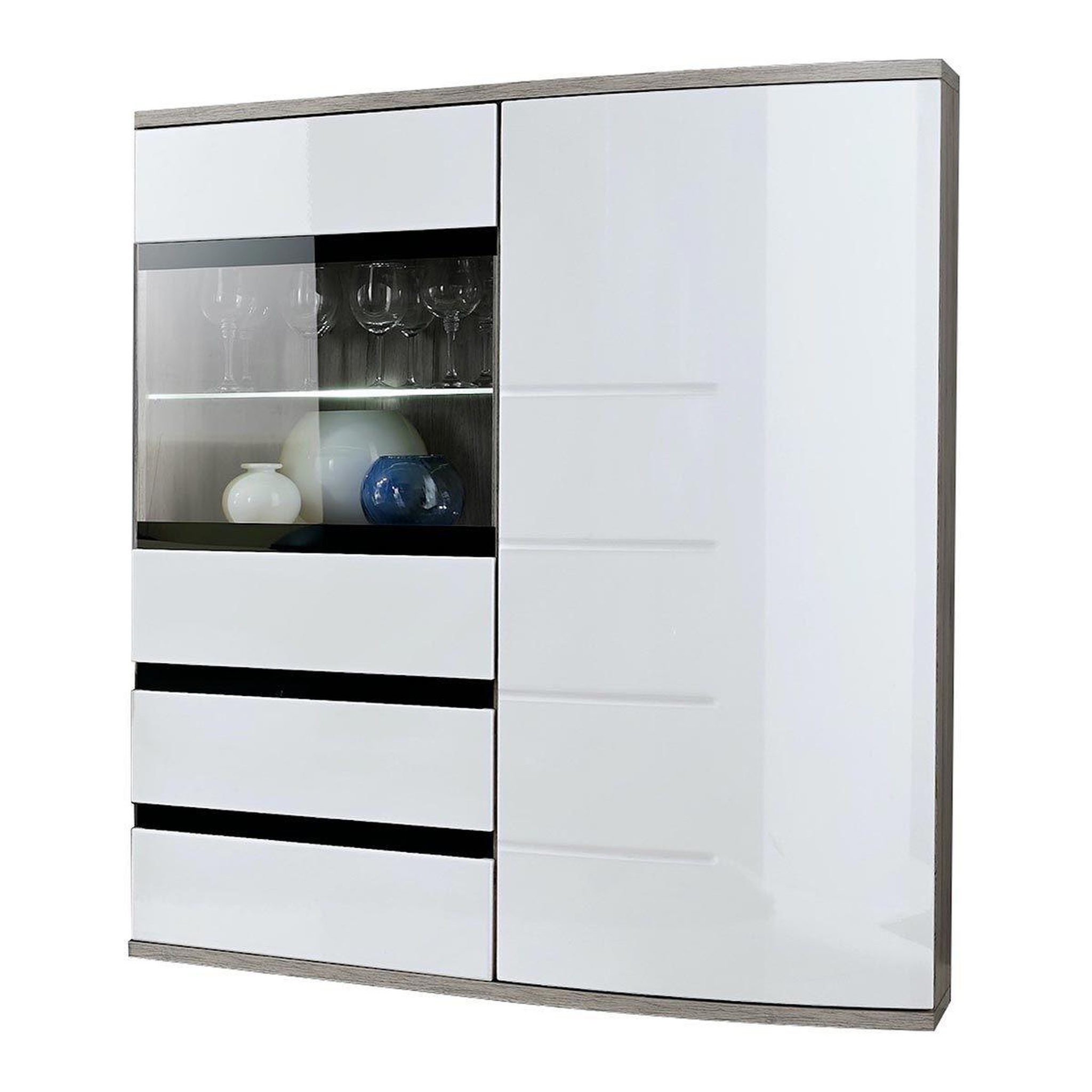 Voir la diapositive 1 : Paris Prix Buffet design 2 portes  ontario  125cm blanc
