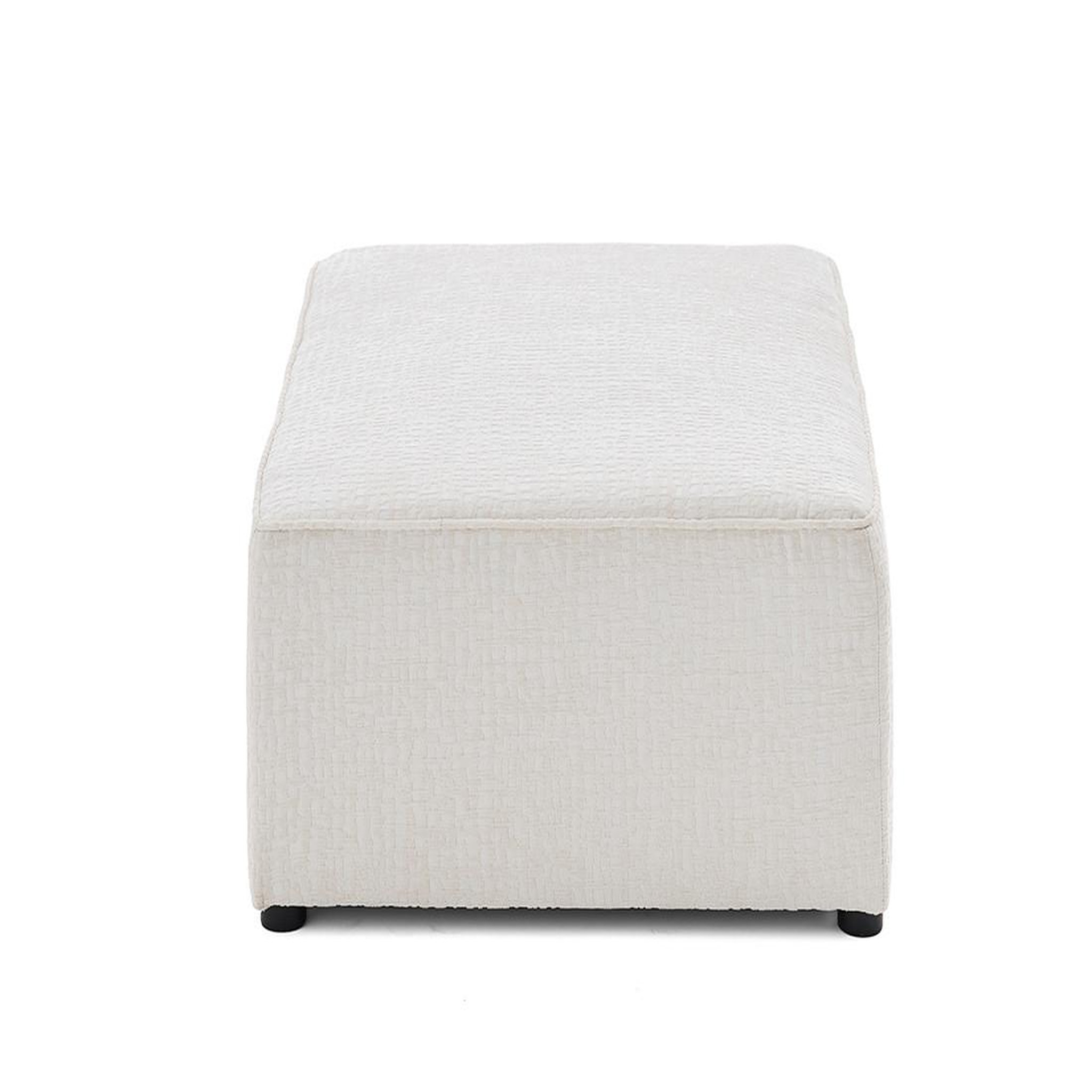 Voir la diapositive 4 : BEST MOBILIER Topaze - pouf - en tissu velours relief