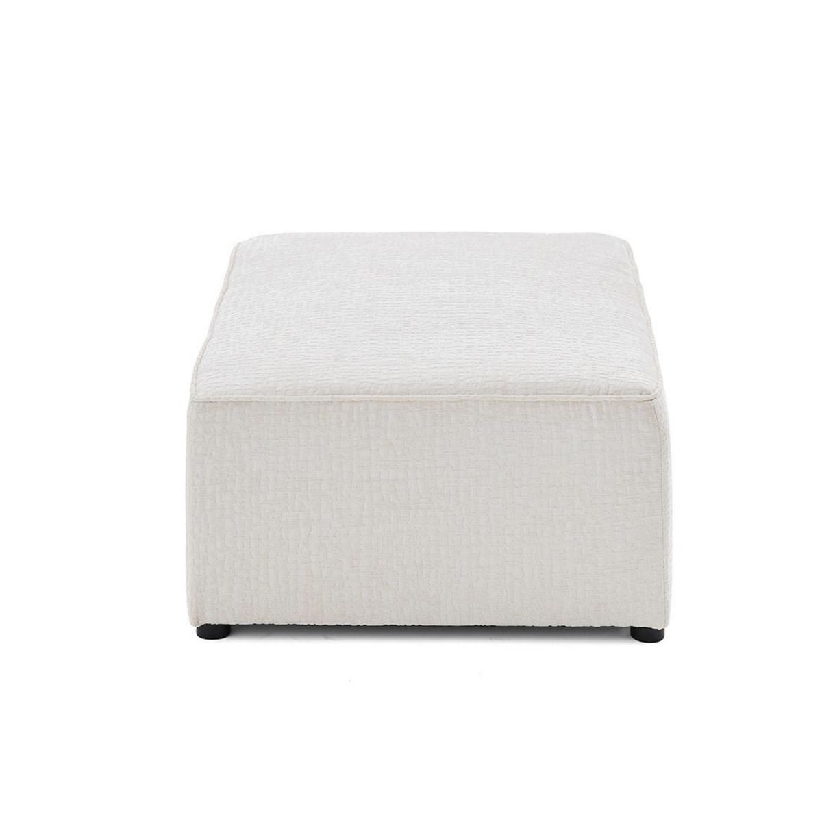 BEST MOBILIER Topaze - pouf - en tissu velours relief