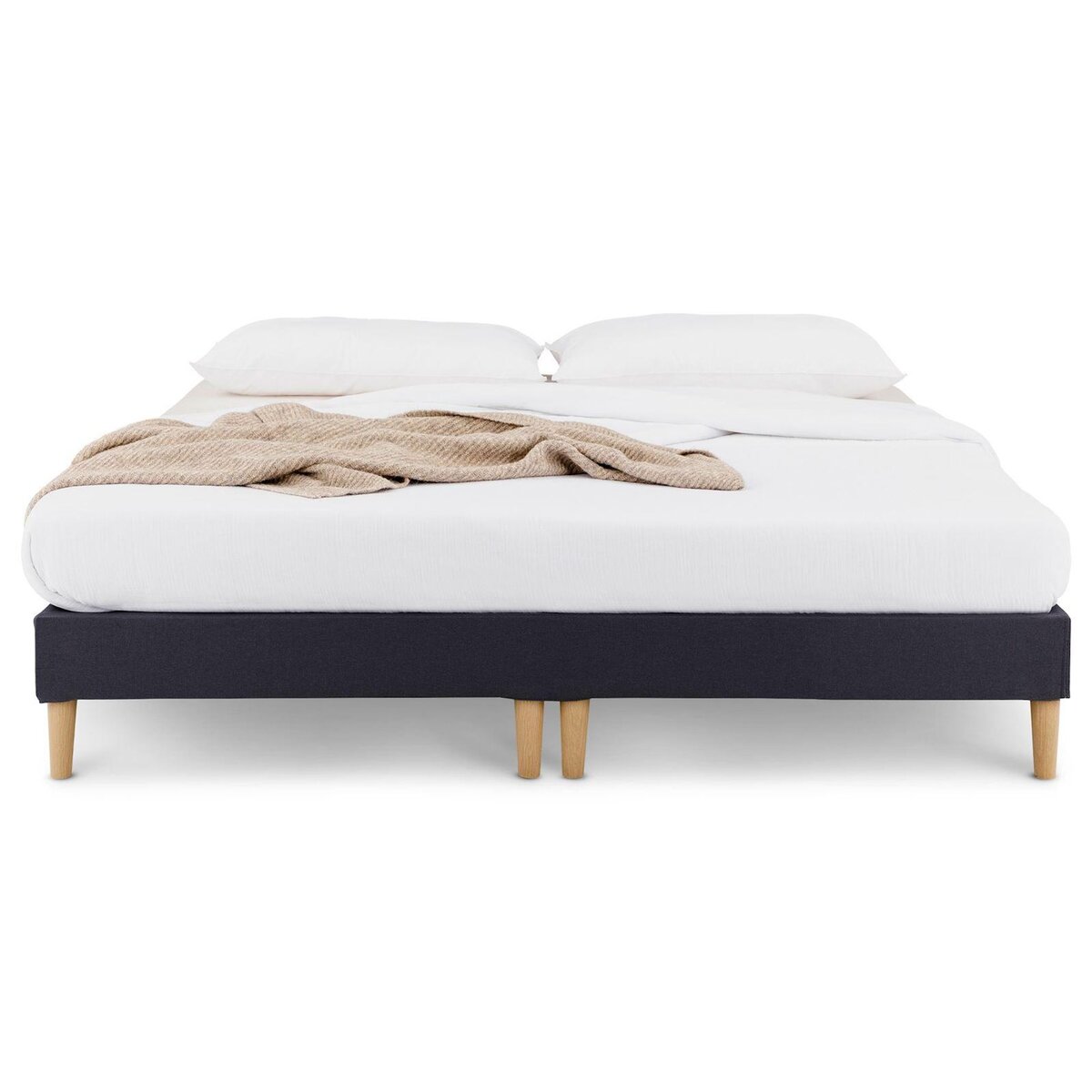 IDIMEX Sommier tapissier RENNES 180 x 200 cm revêtement tissu