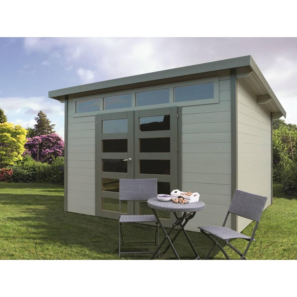 Habitat et Jardin Abri jardin bois  Verona  - 7.2 m² - 3 x 2.4 x 2.33 m - 28 mm