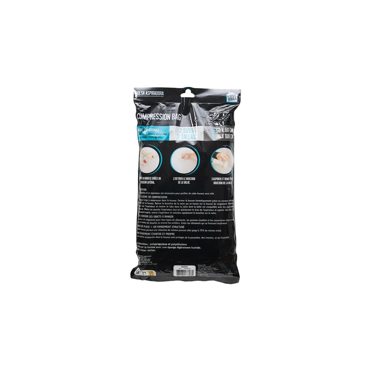 Paris Prix Lot de 3 Housses de Rangement  Vide d'Air  100cm Transparent