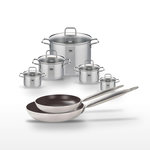 ELO Lot de 2 Poêles 28/32cm et 5 Faitouts Elo Bistro Line