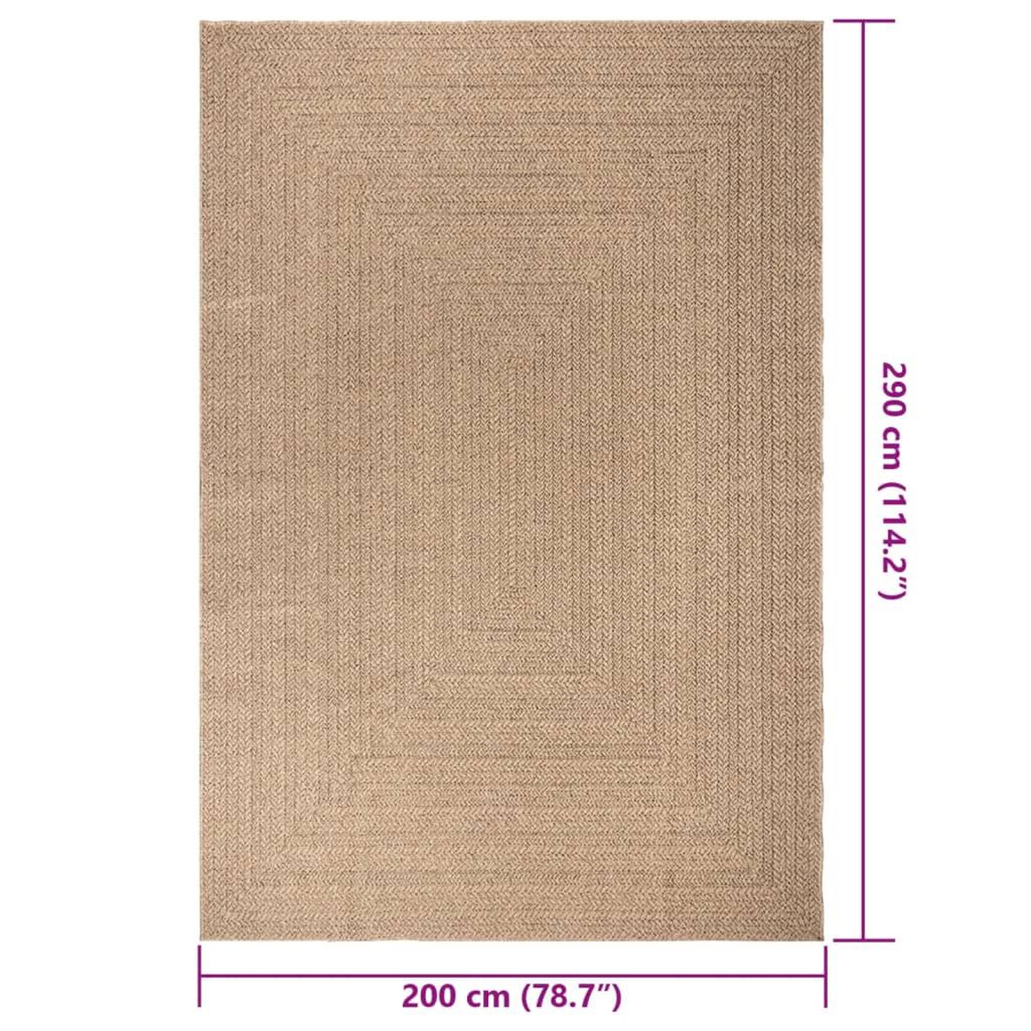 Voir la diapositive 6 : VIDAXL Tapis ZIZUR 200x290 cm aspect de jute interieur et exterieur