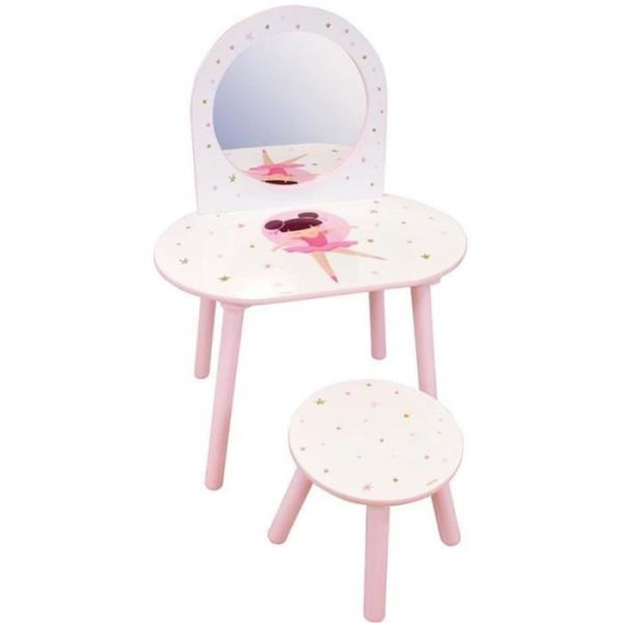 Voir la diapositive 3 : Fun House Coiffeuse avec tabouret - Danseuse Ballerine - FUN HOUSE - H.48 X L.60 X P.40 / H.27 X L.28 X P.28 cm