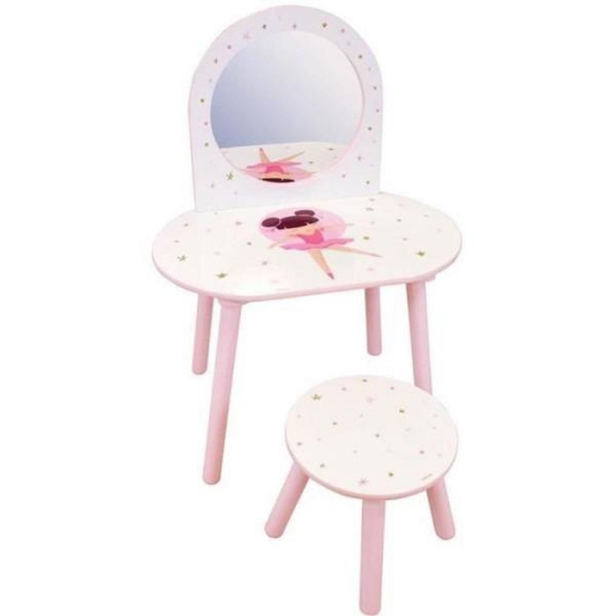 Fun House Coiffeuse avec tabouret - Danseuse Ballerine - FUN HOUSE - H.48 X L.60 X P.40 / H.27 X L.28 X P.28 cm