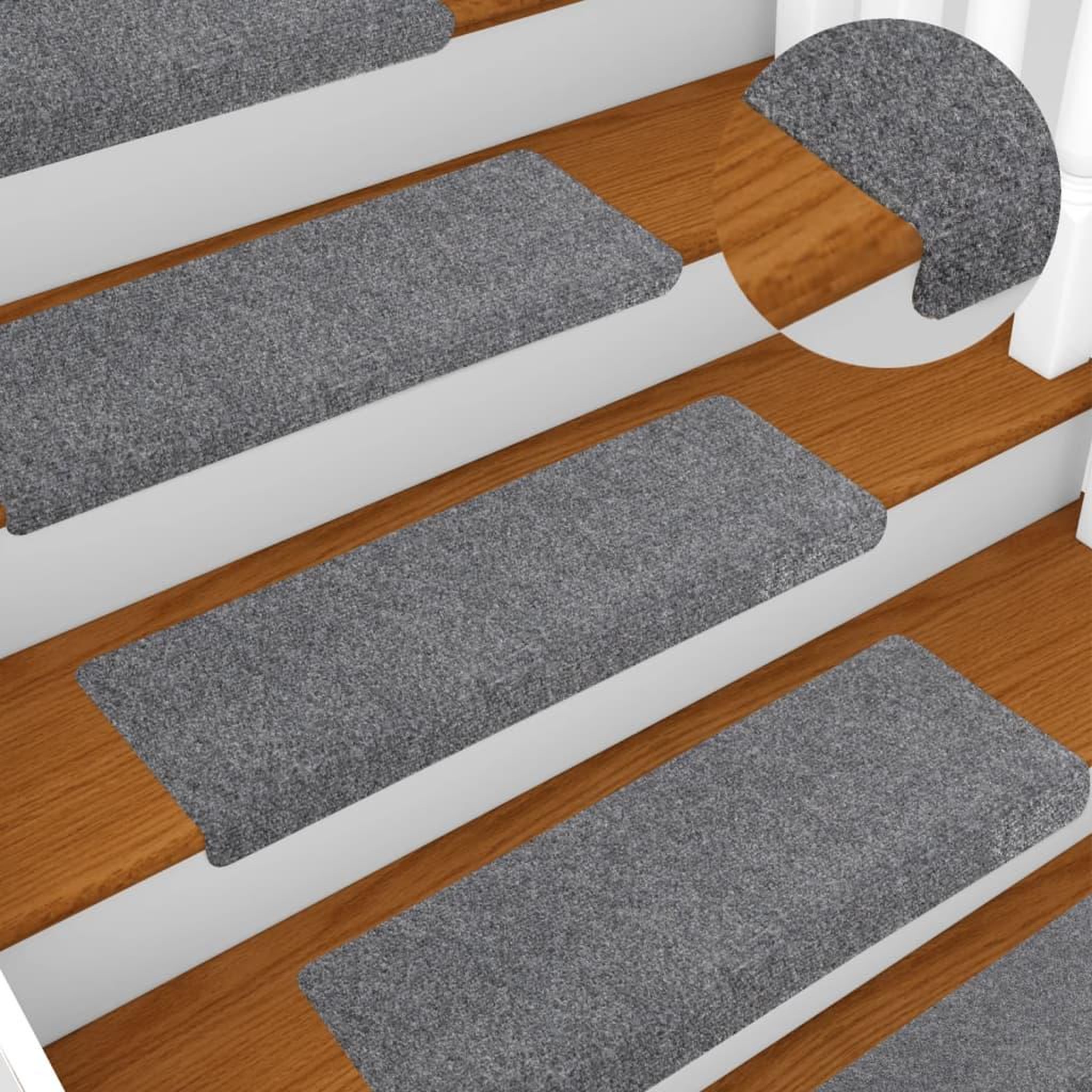 Voir la diapositive 1 : VIDAXL Tapis de marches d'escalier 10 pcs Gris 65x21x4 cm Aiguillete