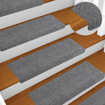 VIDAXL Tapis de marches d'escalier 10 pcs Gris 65x21x4 cm Aiguillete