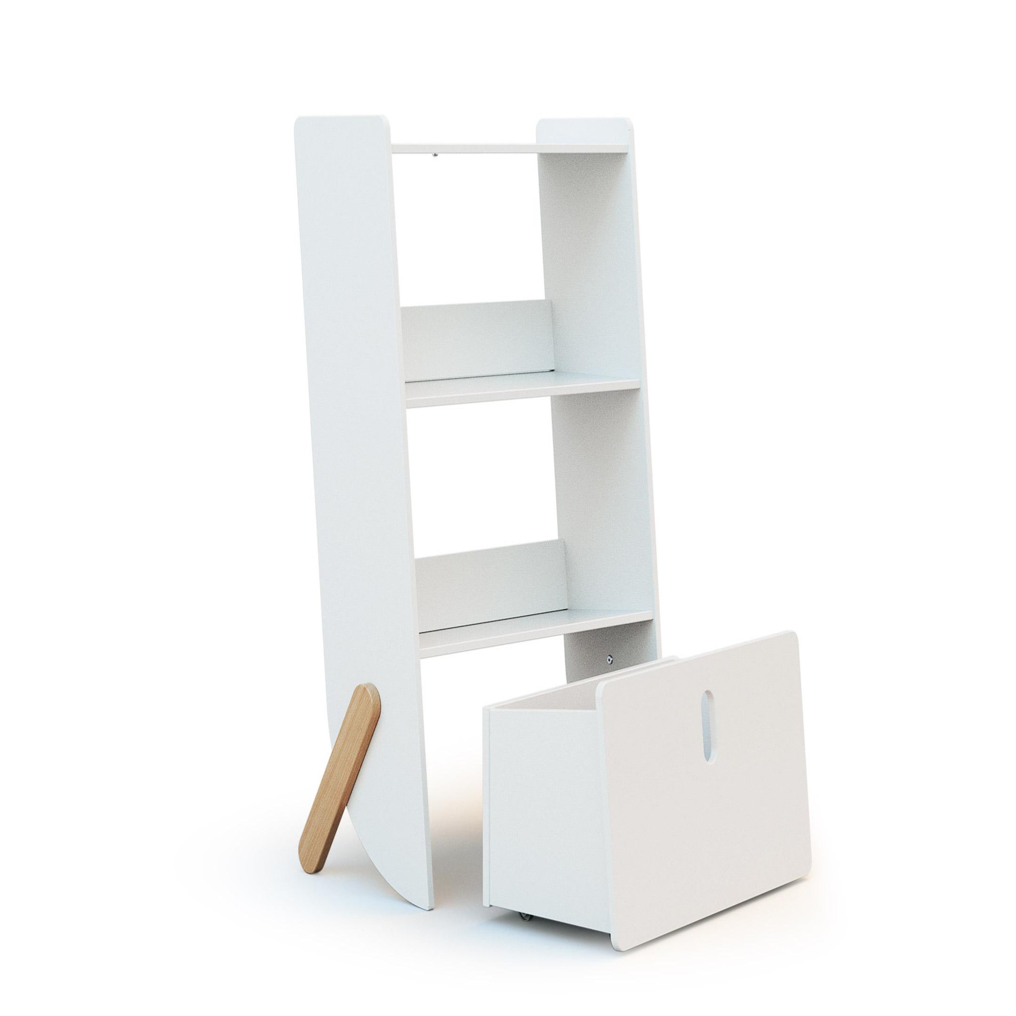 Voir la diapositive 4 : WEBABY Étagère enfant pirate en bois - blanc