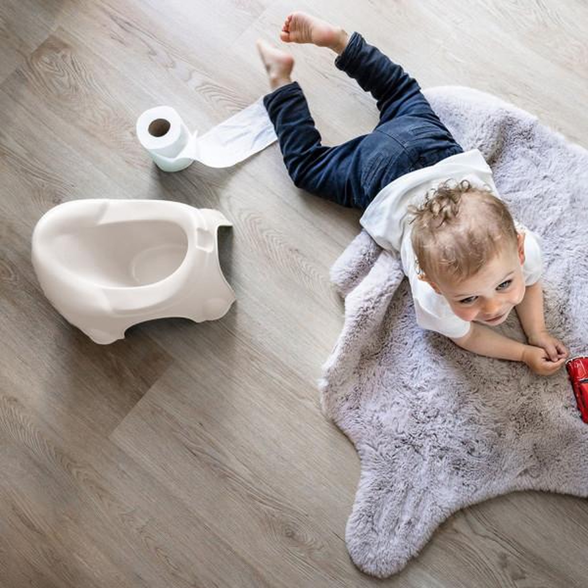 Voir la diapositive 2 : THERMOBABY Pot d'apprentissage - THERMOBABY - INITIO - Blanc creme