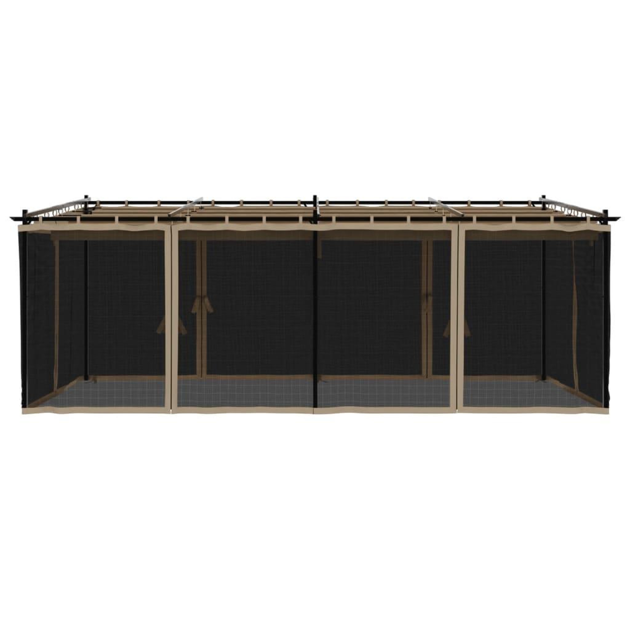 Voir la diapositive 4 : VIDAXL Tonnelle avec parois en filet taupe 6x3 m acier