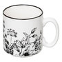 Voir la diapositive 3 : SECRET DE GOURMET Lot de 4 Mugs sur Rack  White Floral  24cl Blanc