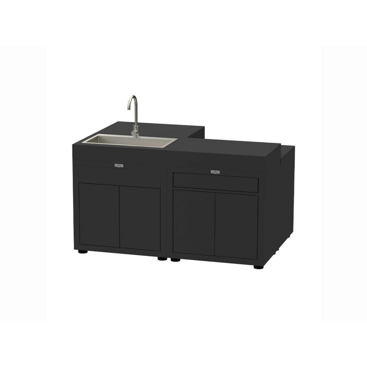 Le marquier Cuisine îlot 4 éléments Noir - Le Marquier