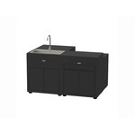 Le marquier Cuisine îlot 4 éléments Noir - Le Marquier