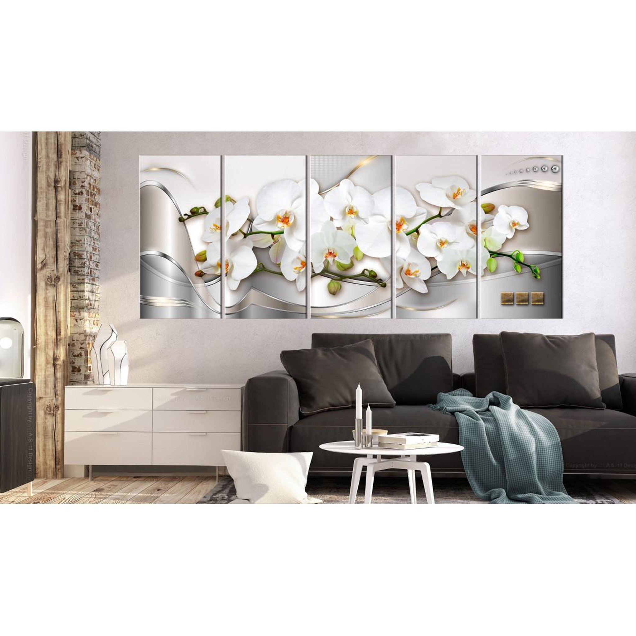 Voir la diapositive 2 : Paris Prix Tableau imprimé  blooming orchids